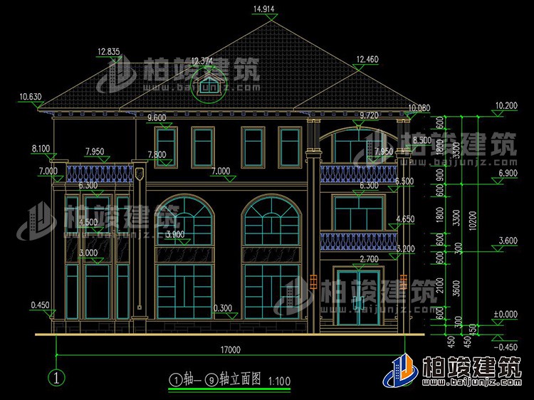 2019新農(nóng)村歐式別墅設(shè)計圖，三層自建房大氣漂亮別墅BZ368-簡歐風(fēng)格