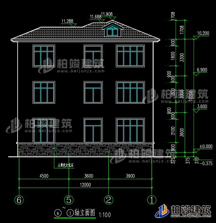 三層農(nóng)村自建房屋建筑施工圖別墅設(shè)計(jì)圖紙,小別墅設(shè)計(jì)圖BZ385-簡歐風(fēng)格