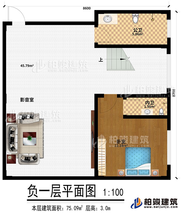 地下室：影音室、公衛(wèi)、臥室、內(nèi)衛(wèi)