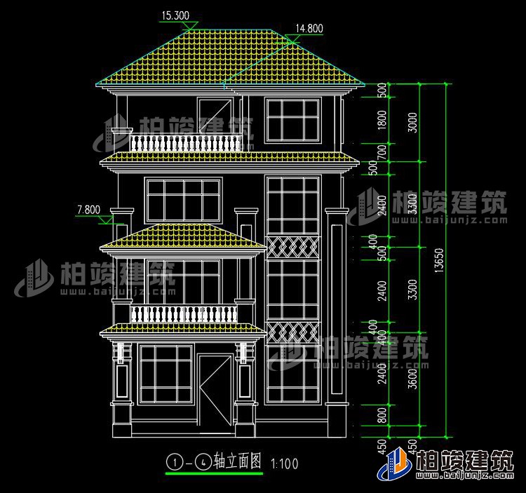 四層別墅圖紙?jiān)O(shè)計(jì)圖 有地下室 造價(jià)40萬BZ416-簡(jiǎn)歐風(fēng)格