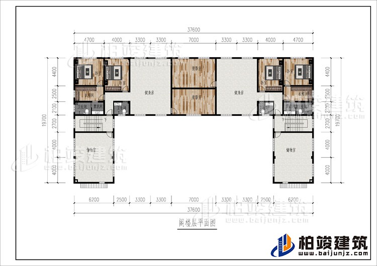 閣樓：2健身房、2攝影室、4臥室、2衣帽間、儲(chǔ)物室