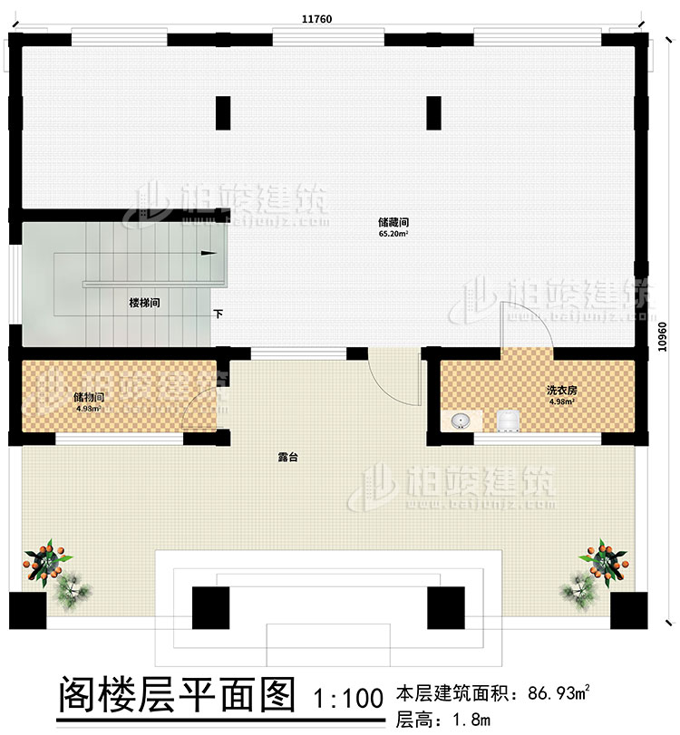 閣樓：2儲物間、樓梯間、洗衣房、露臺