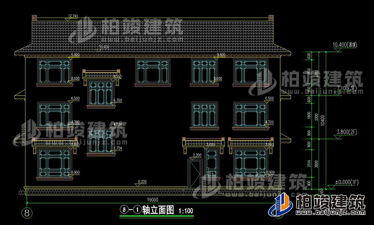 四合院別墅設(shè)計圖紙及效果圖大全BZ3686-新中式風(fēng)格