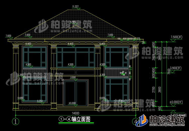 二層中式農(nóng)村自建房別墅全套BZ2751-新中式風(fēng)格